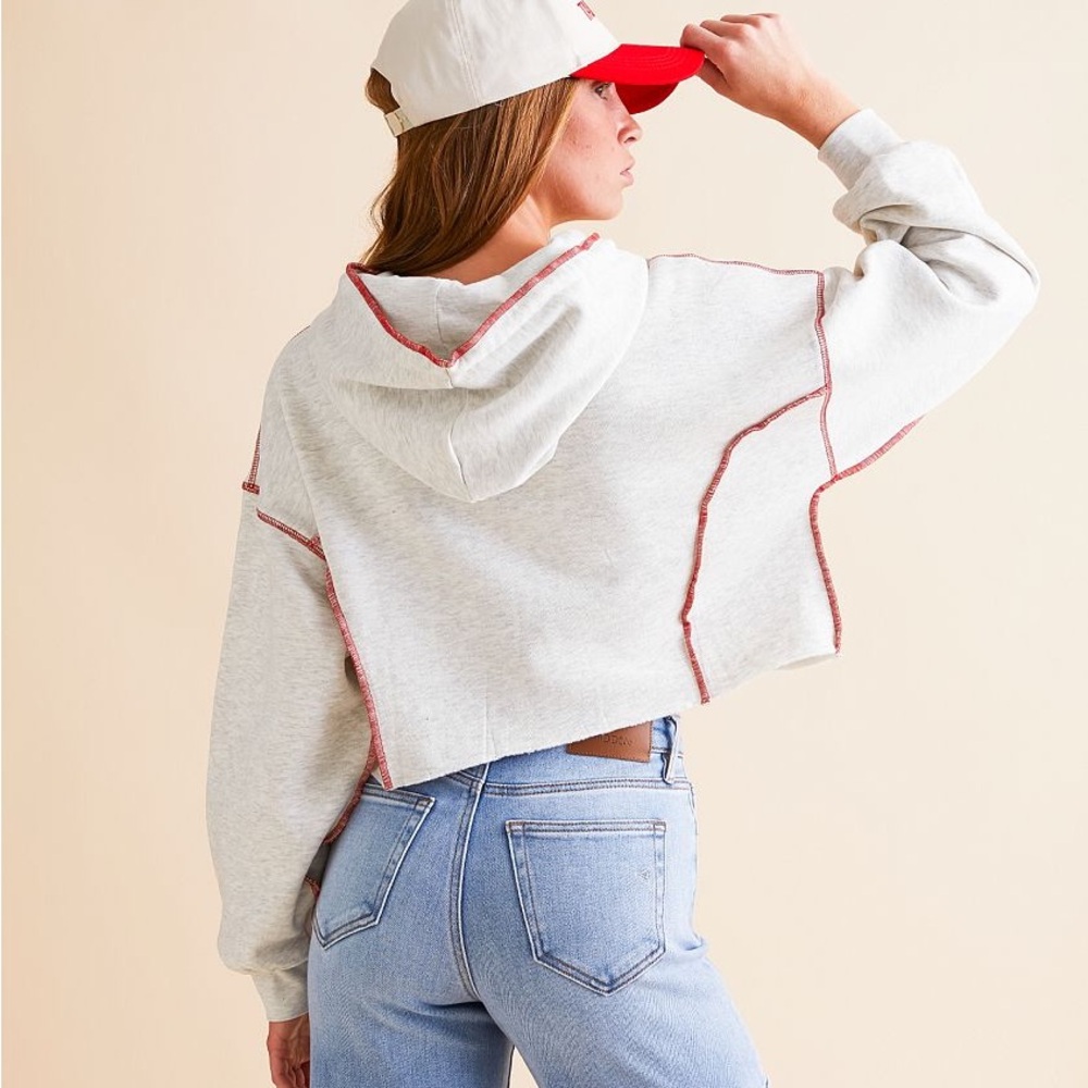 Fitz + Eddi Cropped Hoodie Sweatshirt - Picture 2 of 6